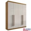 Roupeiro Da Vinci Plus 4 Portas Cinamomo/Off White Larg. 1.85m - D Doro
