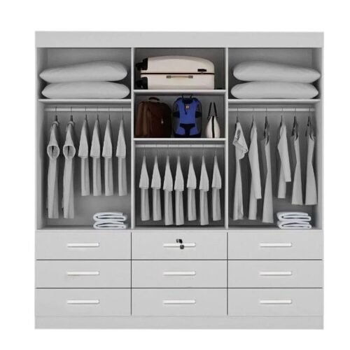 Alternative view of Roupeiro Turim Plus 3 Portas Branco 100% MDF Larg. 2.11 - Bianchi