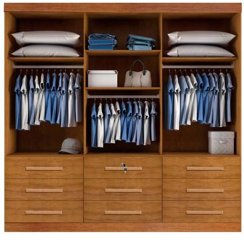 Roupeiro Turim Plus 3 Portas Nature 100% MDF Larg. 2.11 - Bianchi - Imagem 2