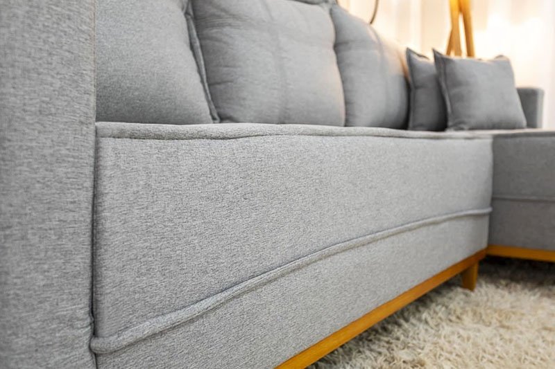 Sofá 3 Lug. Com Chaise Lado Esquerdo Milão Larg. 2.30m Linho Cinza 1008 - Molas Ensacadas - Imagem 4