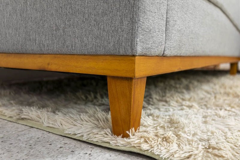 Sofá 3 Lug. Com Chaise Lado Esquerdo Milão Larg. 2.30m Linho Cinza 1008 - Molas Ensacadas - Imagem 5