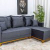 Sofá 3 Lug. Milão C/Chaise Lado Esquerdo Veludo Cinza 814 Larg. 2.30m - Molas Ensacadas