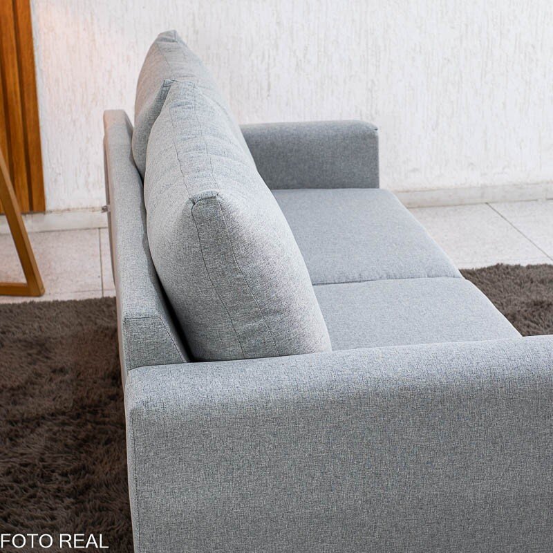 Sofá 3 lugares Felícia 1.82m Linho Cinza - Imagem 6