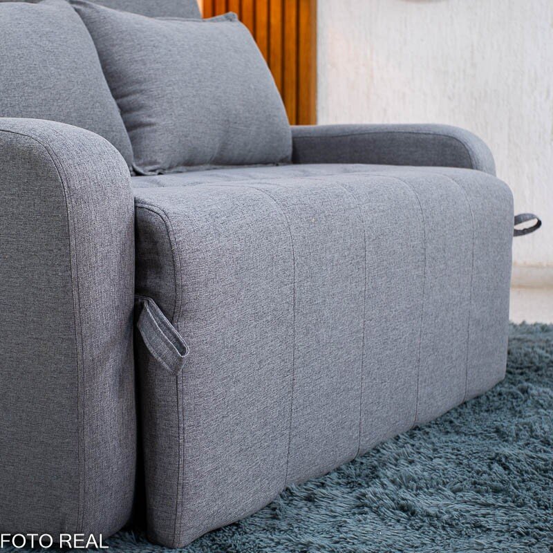 Sofá Cama Amora New Larg. 1.37m Linho Cinza 250/487 - Imagem 11
