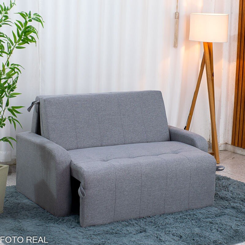 Sofá Cama Amora New Larg. 1.37m Linho Cinza 250/487 - Imagem 6