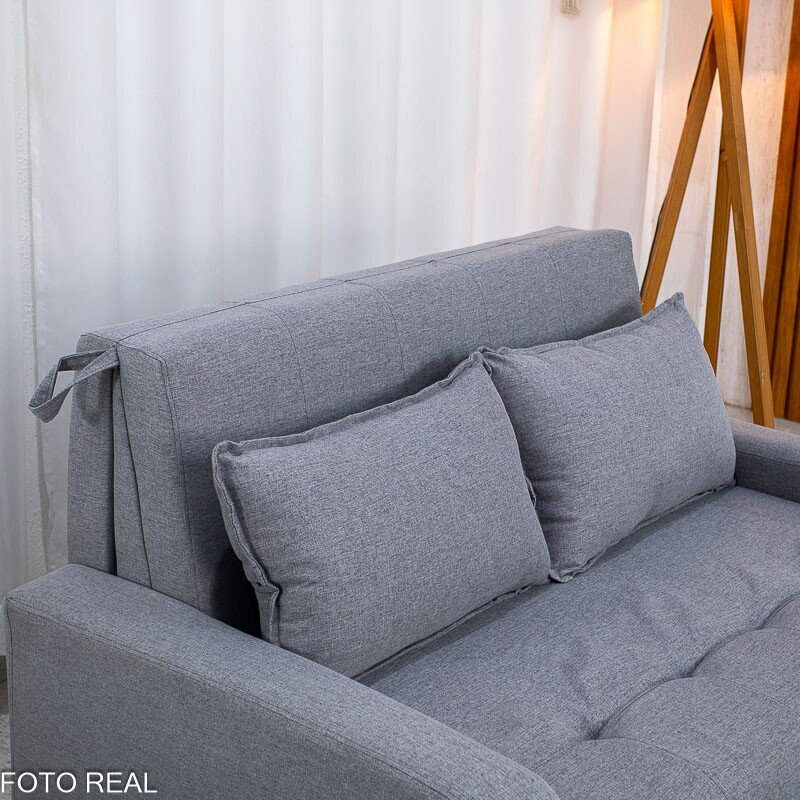 Sofá Cama Amora New Larg. 1.37m Linho Cinza 250/487 - Imagem 8