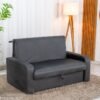 Sofá Cama Daiane Larg. 1.40m C/Baú Veludinho Chumbo 250