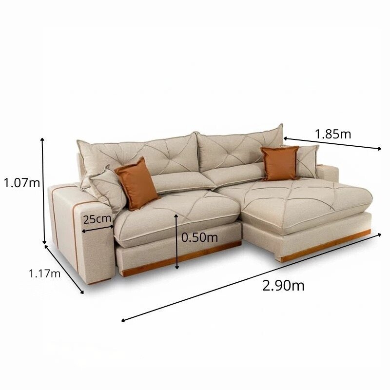 Sofá Retrátil Reclinável Gran Bello 2.90m Linho Bege - Molas Ensacadas - Imagem 2