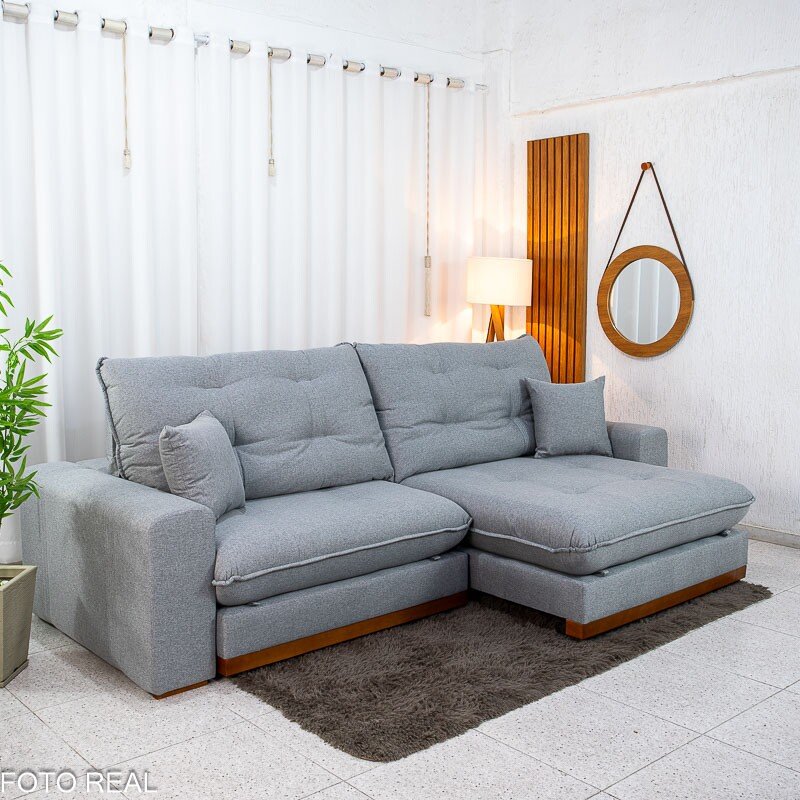 Sofá Retrátil Reclinável Ruah 2.90m Linho Cinza 2016 - Molas Ensacadas - Imagem 4