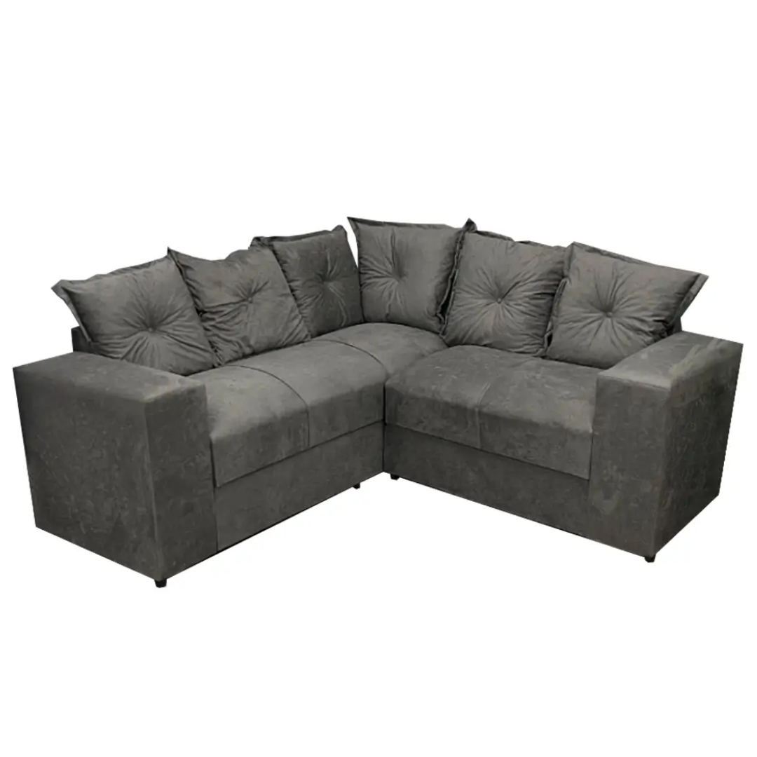 Sofá Canto Belo IJ – Suede Cinza