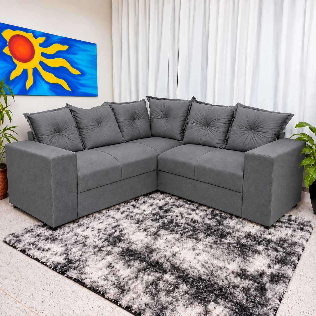 Sofá Canto Belo IJ – Suede Cinza - Imagem 2