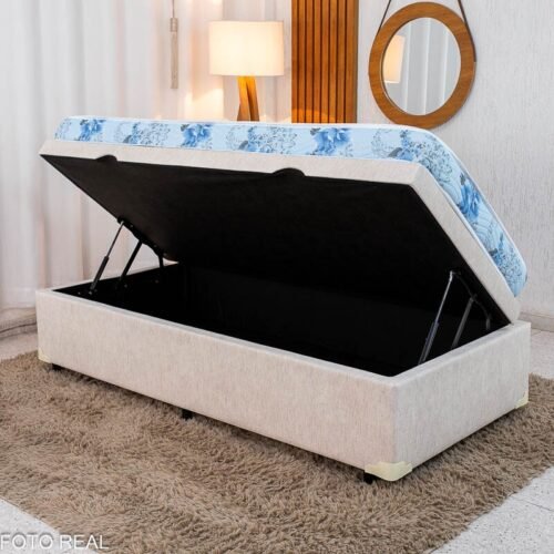 Alternative view of Colchão Solteiro Espuma Dream Soft Ortobom + Base Box Baú Solteiro Confort Linhão Palha Blindado Issacar - 88x188x57 cm